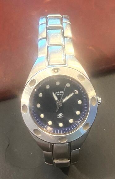 Women's 30mm Silver TYone Fossil Blue Watch, WR 100M, PR5099, Dark Face - Picture 1 of 4